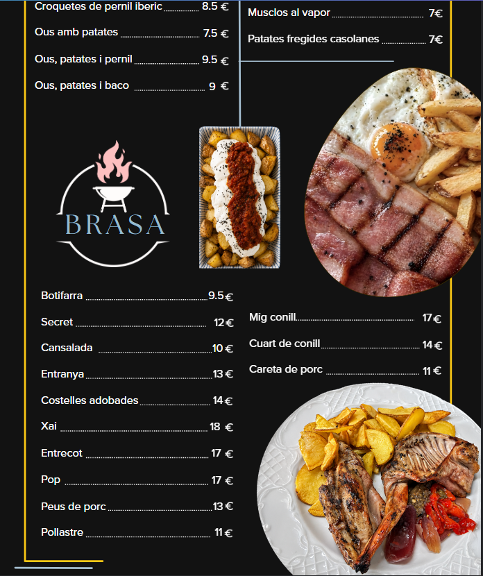 Diseño de carta Brasa