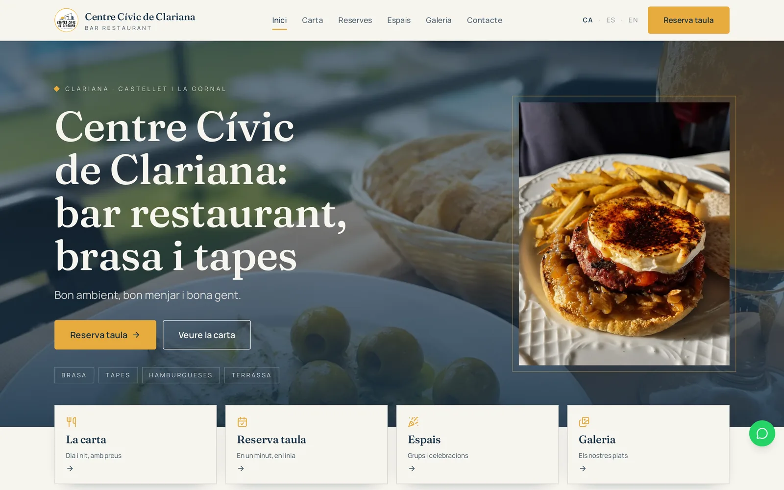 Web de Centre Cívic de Clariana diseñada por Zaexo